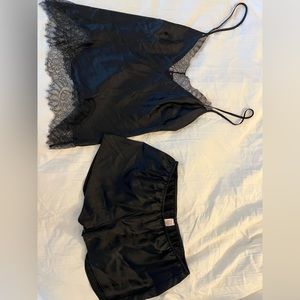 Black Silk Pajamas (Victoria’s Secret)